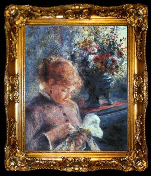 framed  Pierre Renoir Lady Sewing, ta009-2